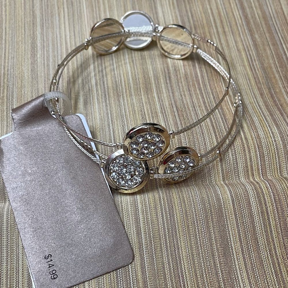Bangle Bracelet Set with Shimmery Stones